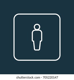 Client Outline Symbol. Premium Quality Isolated User Element In Trendy Style.