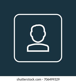 Client Outline Symbol. Premium Quality Isolated User Element In Trendy Style.