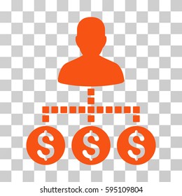 Client Payments icon. Vector illustration style is flat iconic symbol, orange color, transparent background. Designed for web and software interfaces.