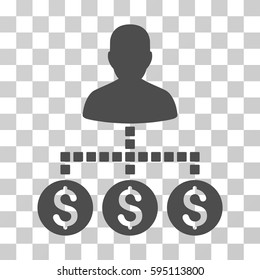 Client Payments icon. Vector illustration style is flat iconic symbol, gray color, transparent background. Designed for web and software interfaces.