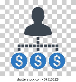 Client Payments icon. Vector illustration style is flat iconic bicolor symbol, smooth blue colors, transparent background. Designed for web and software interfaces.