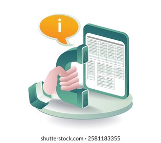 Client phone data form application information concept illustration