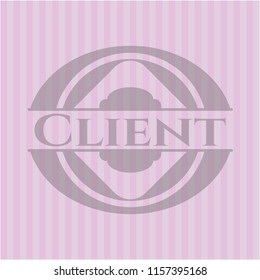 Client pink emblem. Vintage.