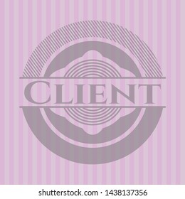 Client pink emblem. Vintage. Vector Illustration. Detailed.