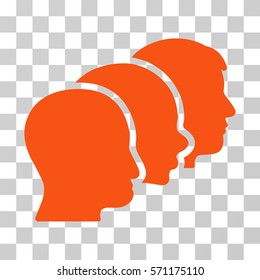 Client Profiles icon. Vector illustration style is flat iconic symbol, orange color, transparent background. Designed for web and software interfaces.