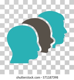 Client Profiles icon. Vector illustration style is flat iconic bicolor symbol, grey and cyan colors, transparent background. Designed for web and software interfaces.