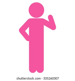 Client Proposal vector icon. Style is flat symbol, pink color, rounded angles, white background.