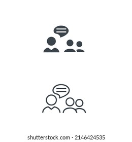 Ilustración de material de icono de relaciones públicas y cliente sobre fondo blanco