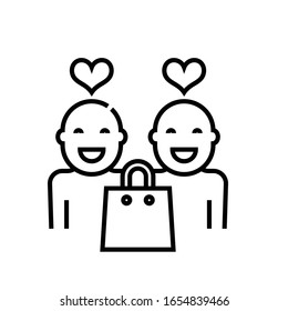 Client purchase line icon, concept sign, outline vector illustration, linear symbol.