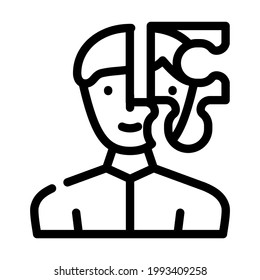 client puzzle kyc line icon vector. client puzzle kyc sign. isolated contour symbol black illustration
