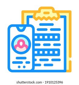 client questionnaire call center color icon vector. client questionnaire call center sign. isolated symbol illustration