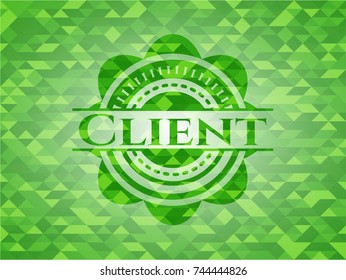 Client realistic green mosaic emblem