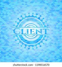 Client realistic light blue mosaic emblem