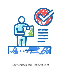 client received parcel doodle icon sketch vector. client received parcel sign. isolated symbol illustration