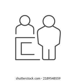 Client and receptionist line icon