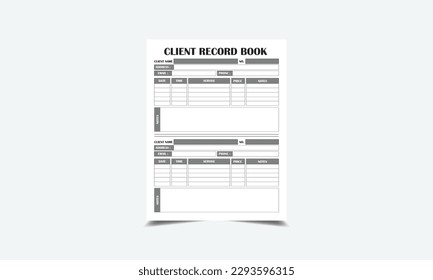 Client Record Book kdp interior