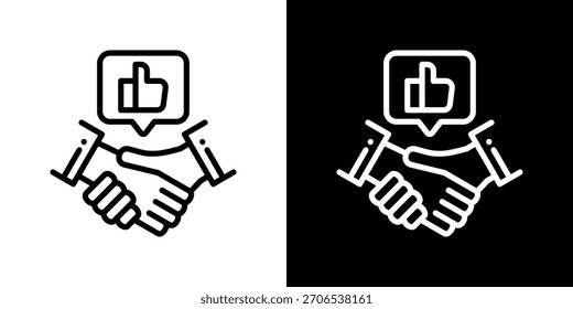 Ilustración vectorial de icono de relación de cliente. Diseño De Línea Fresca Construido Para Una Flexibilidad Creativa En Versiones Claras Y Oscuras.