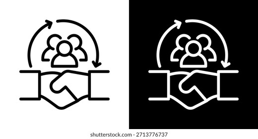 Client Relationships Icon Of Line Black And White Style