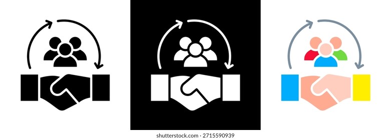 Client Relationships Icon Set Glyph vector Illustration