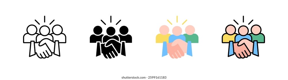 Client Relationships Multi Style Icon Set Vector