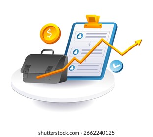 Client report data business concept illustration
