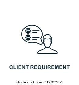 Client Requirement icon. Line simple Web Development icon for templates, web design and infographics