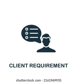 Client Requirement icon. Monochrome simple Web Development icon for templates, web design and infographics