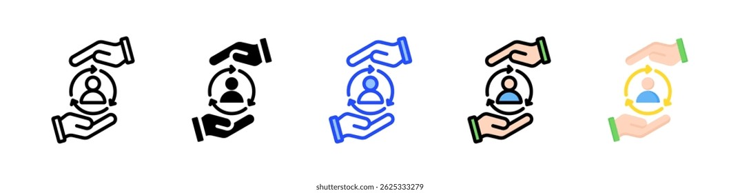 Client Retention Icon-Auflistung mit mehreren Stilen