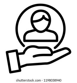 Client retention icon. Outline client retention vector icon for web design isolated on white background