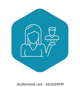 Client retention icon. Outline client retention vector icon for web design isolated on white background