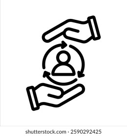 Client Retention Line Vector Illustration On White Background.