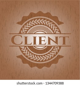 Client retro wooden emblem