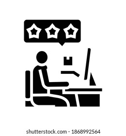 client review glyph icon vector. client review sign. isolated contour symbol black illustration