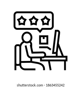 client review line icon vector. client review sign. isolated contour symbol black illustration