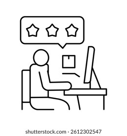 client review line icon vector. client review sign. isolated contour symbol black illustration