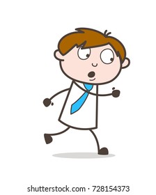 A Client Running in Hurry Vector Illustration