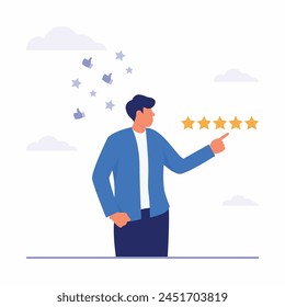 Client satisfaction, good service quality flat illustration isolated on white background