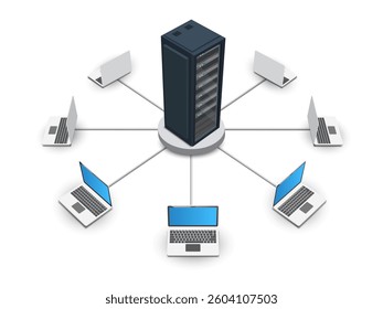 Client server communication on white background. vector illustration
 EPS 10.