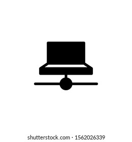 Client server glyph icon black and white
