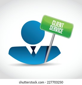 client service icon and sign illustration design over a white background