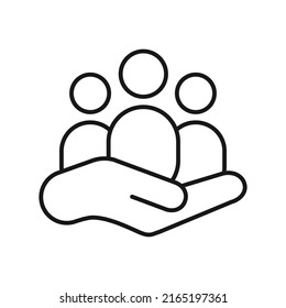 Client service line icon, client service editable stroke outline icon, high quality vector symbol for mobile app.