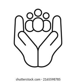 Client-Service-Line-Symbol, vom Kundendienst bearbeitbarer Strich-Umriss Symbol, hochwertiges Vektorsymbol für mobile App.