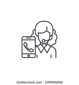 Client service linear icon concept. Client service line vector sign, symbol, illustration.