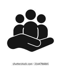 Icono de silueta de servicio de cliente, ilustración vectorial plana para diseño gráfico de interfaz de usuario.