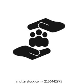 Client service silhouette icon, flat vector illustration for UI graphic design.