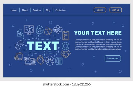 Client service web page design vector template. Customer support. Website interface idea with linear illustrations. Landing page layout. Web banner, webpage color concept