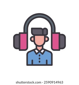 client support filled color icon. vector icon for your website, mobile, presentation, and logo design.