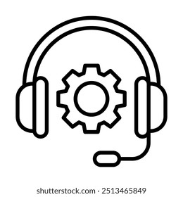 Client Support icon line vector illustration