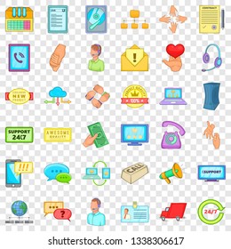 Client support icons set. Cartoon style of 36 client support vector icons for web for any design