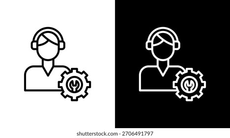 Design do conjunto de ícones brancos da estrutura de suporte ao cliente